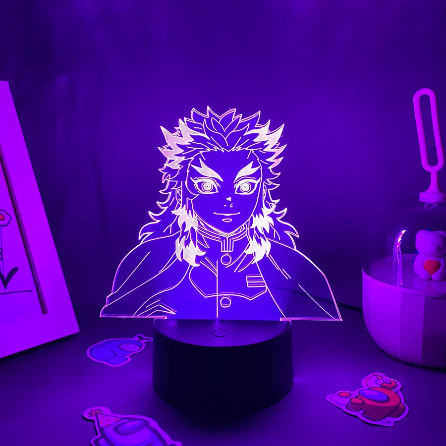 Anime Demon Slayer Figure 3D LED Neon Nightlights Birthday Gift for Friends Otaku Bedroom Decor Manga Lava Lamp Kimetsu No Yaiba