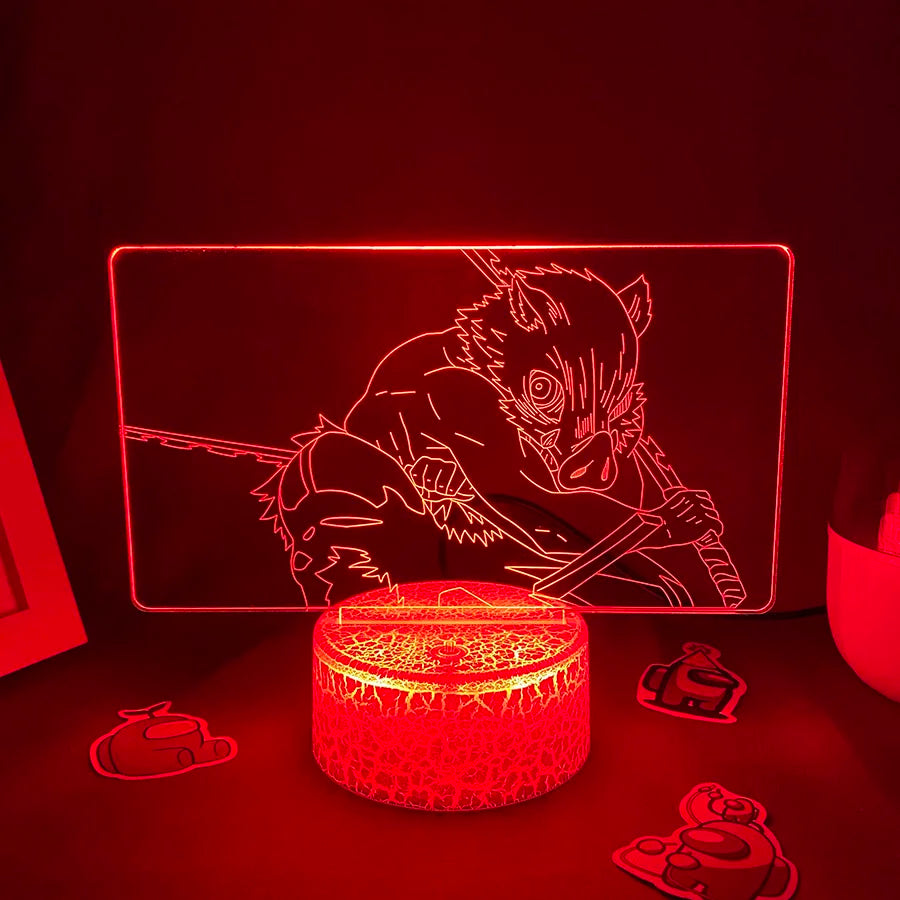 Anime Demon Slayer Figure 3D LED Neon Nightlights Birthday Gift for Friends Otaku Bedroom Decor Manga Lava Lamp Kimetsu No Yaiba
