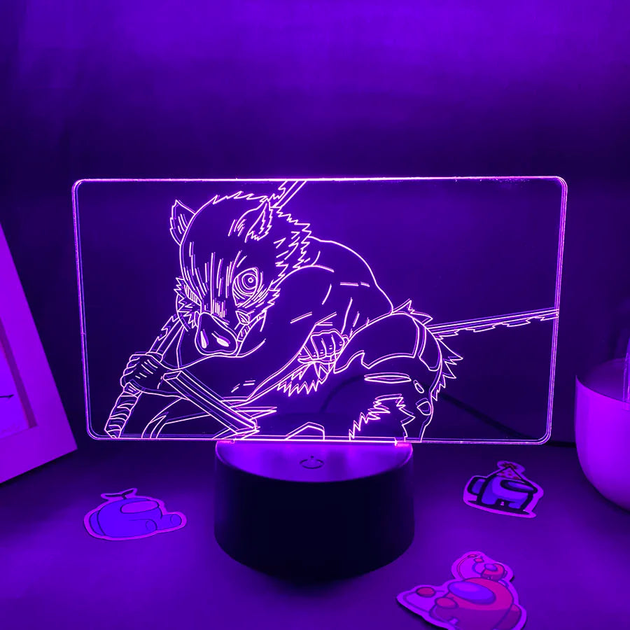 Anime Demon Slayer Figure 3D LED Neon Nightlights Birthday Gift for Friends Otaku Bedroom Decor Manga Lava Lamp Kimetsu No Yaiba