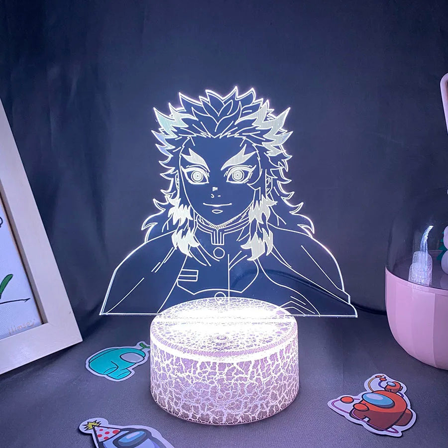 Anime Demon Slayer Figure 3D LED Neon Nightlights Birthday Gift for Friends Otaku Bedroom Decor Manga Lava Lamp Kimetsu No Yaiba