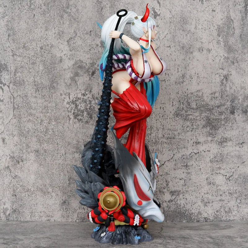 54cm Anime One Piece Wano Country Kaido's Daughter Yamato Battle Ver. GK PVC Action Figure Statue Collectible Model Toys Doll
