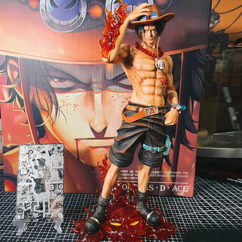 23cm Anime One Piece Figure Ace Figure PVC Collectible Statue Model Toys Gifts