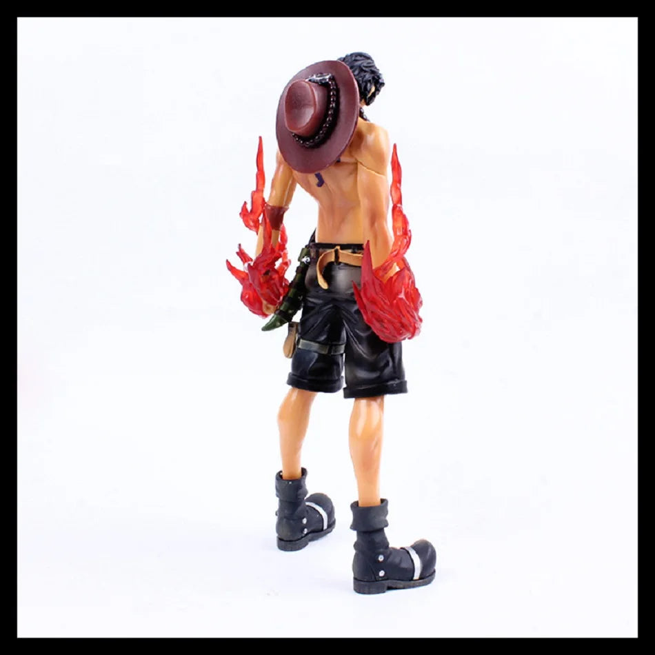 Anime Ace One Piece Figurine GK Fire Fist Portgas D Ace Action Figures 25cm PVC Collection Model Toys Birthday for Children Gift