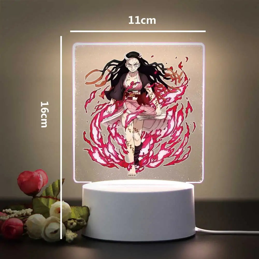Demon Slayer Kamado Tanjirou 3D Touch LED Night Light for Children's Room Decor the Boys Girls Birthday Gift