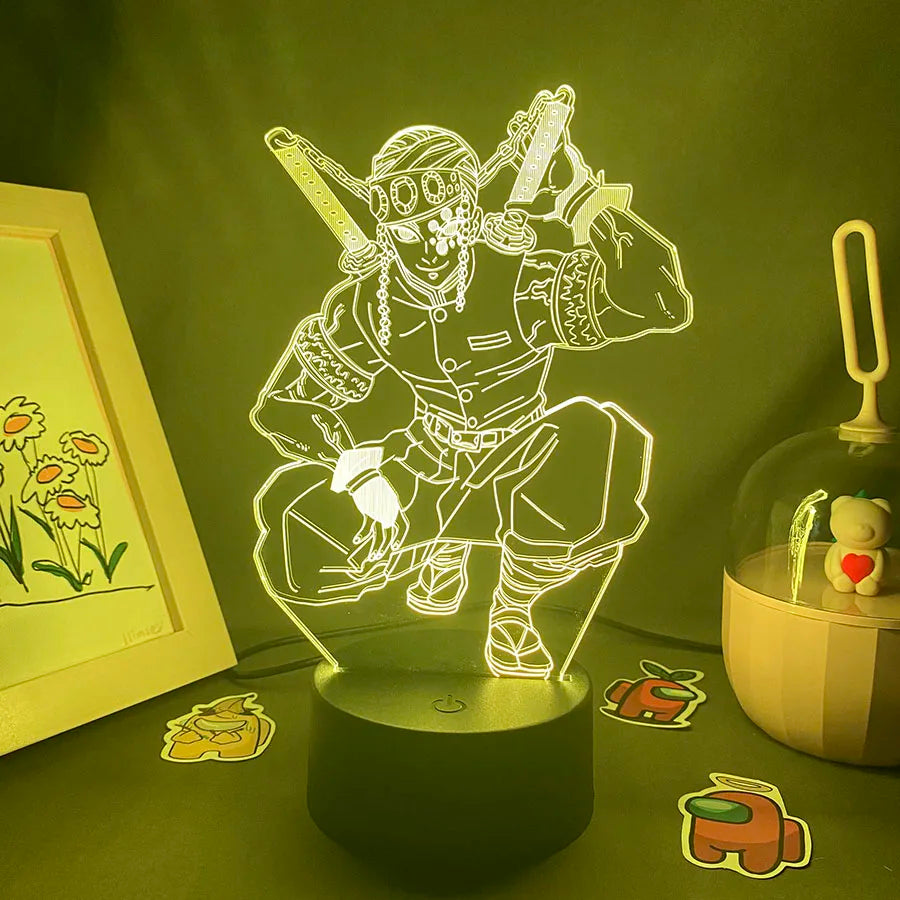 Anime Demon Slayer Figure 3D LED Neon Nightlights Birthday Gift for Friends Otaku Bedroom Decor Manga Lava Lamp Kimetsu No Yaiba