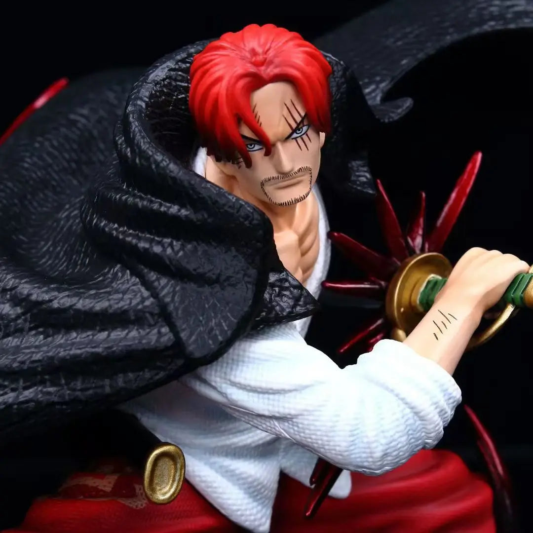 Anime One Piece Four Emperors Resonance Red Hair Squatting Position Shanks Ghost Island Resonance Battle Scene Gk Figure Gifts
