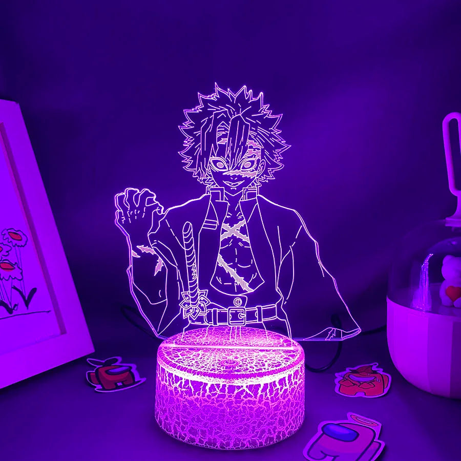 Anime Demon Slayer Figure 3D LED Neon Nightlights Birthday Gift for Friends Otaku Bedroom Decor Manga Lava Lamp Kimetsu No Yaiba