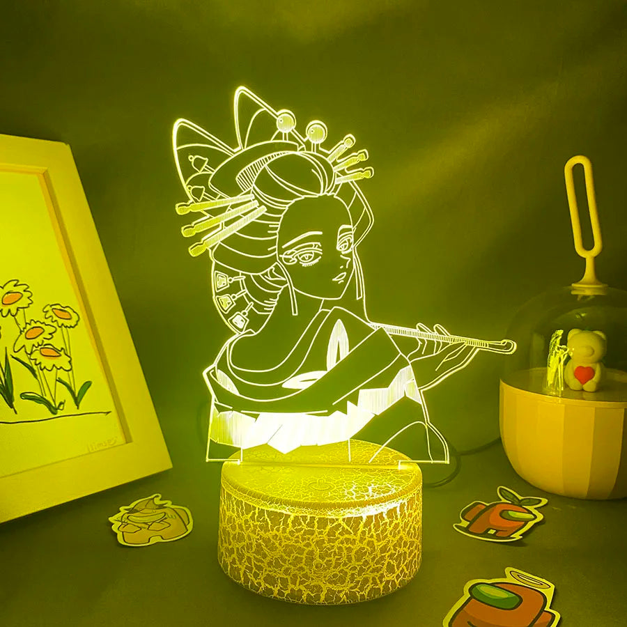 Anime Demon Slayer Figure 3D LED Neon Nightlights Birthday Gift for Friends Otaku Bedroom Decor Manga Lava Lamp Kimetsu No Yaiba