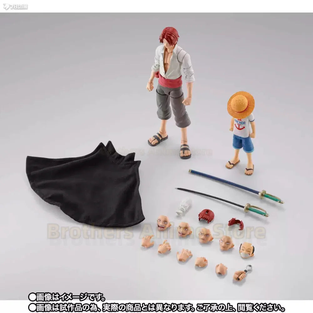 Spot Bandai SHF Pirates One Piece PB Red-haired Shanks Luffy's teenage genuine joints can be moved Doll Collection gifts