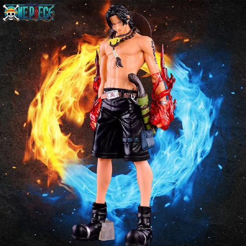 Anime Ace One Piece Figurine GK Fire Fist Portgas D Ace Action Figures 25cm PVC Collection Model Toys Birthday for Children Gift