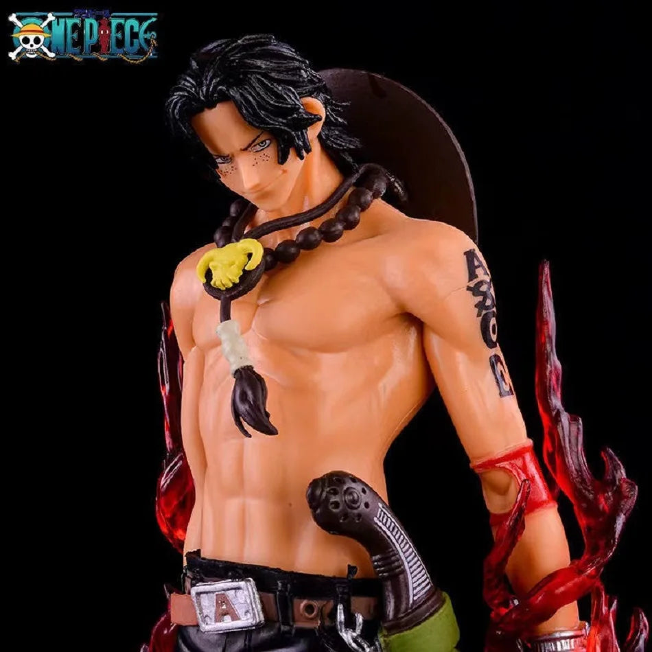 Anime Ace One Piece Figurine GK Fire Fist Portgas D Ace Action Figures 25cm PVC Collection Model Toys Birthday for Children Gift