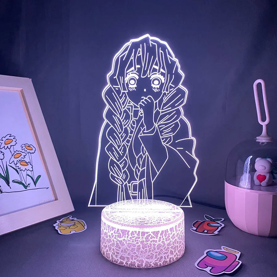 Anime Demon Slayer Figure 3D LED Neon Nightlights Birthday Gift for Friends Otaku Bedroom Decor Manga Lava Lamp Kimetsu No Yaiba