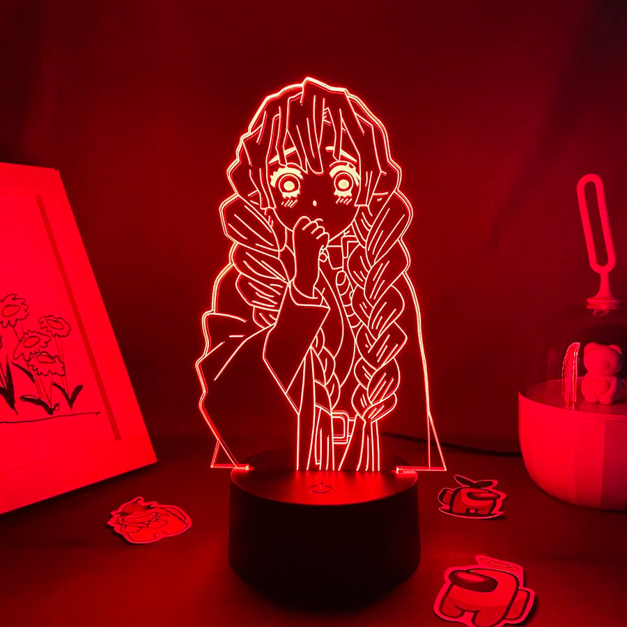 Anime Demon Slayer Figure 3D LED Neon Nightlights Birthday Gift for Friends Otaku Bedroom Decor Manga Lava Lamp Kimetsu No Yaiba