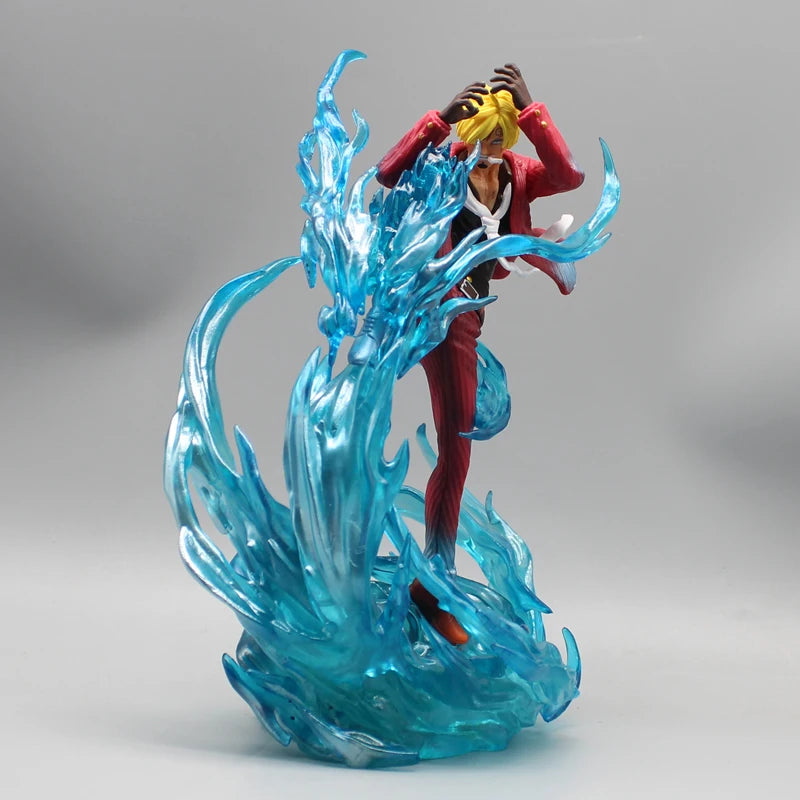22cm One Piece Vinsmoke Sanji Anime Figure The Island of Ghosts Diable Jambe Manga Statue Action Figurine Collection Model Toy