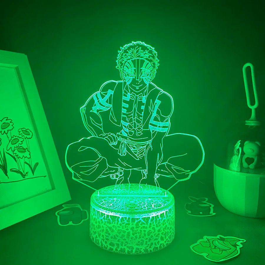 Anime Demon Slayer Figure 3D LED Neon Nightlights Birthday Gift for Friends Otaku Bedroom Decor Manga Lava Lamp Kimetsu No Yaiba