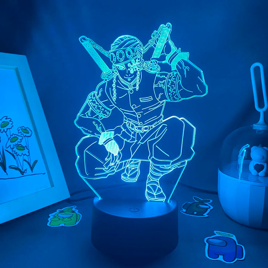 Anime Demon Slayer Figure 3D LED Neon Nightlights Birthday Gift for Friends Otaku Bedroom Decor Manga Lava Lamp Kimetsu No Yaiba