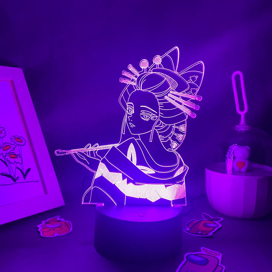 Anime Demon Slayer Figure 3D LED Neon Nightlights Birthday Gift for Friends Otaku Bedroom Decor Manga Lava Lamp Kimetsu No Yaiba