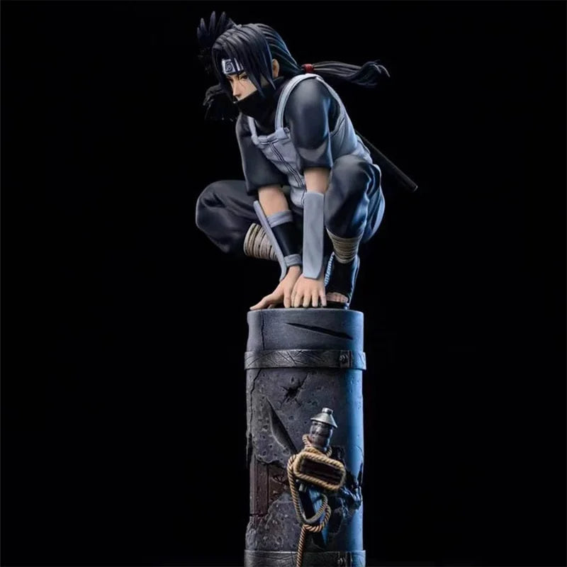 23cm Anime Naruto Anbu Uchiha Itachi Tsukuyomi Sharingan Squatting In·stock Figure Pvc Model Decoration Collection Toy Gift Ship