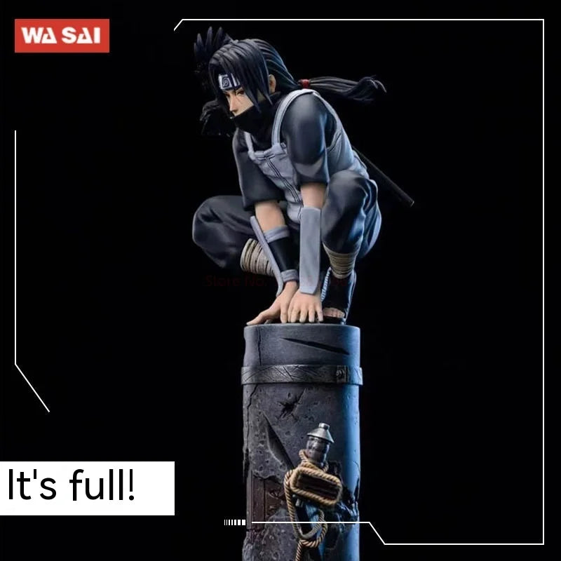 23cm Anime Naruto Anbu Uchiha Itachi Tsukuyomi Sharingan Squatting In·stock Figure Pvc Model Decoration Collection Toy Gift Ship