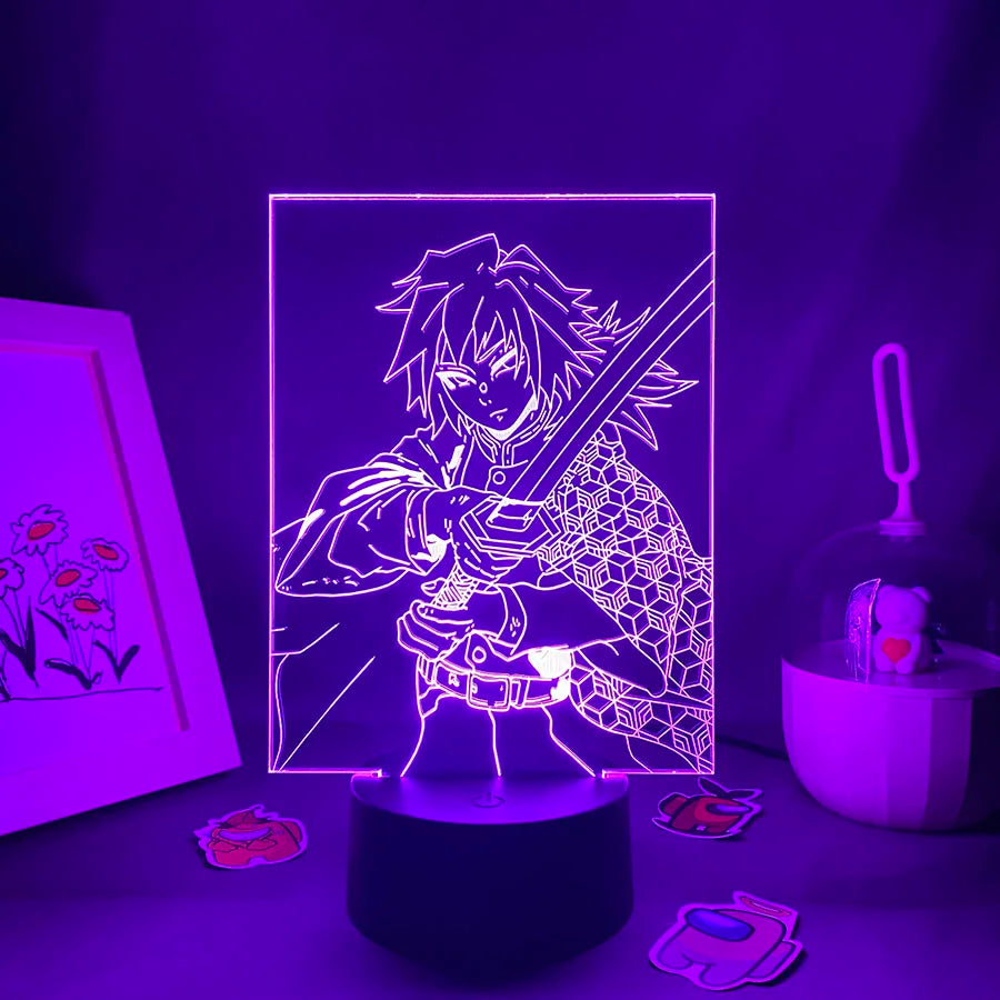 Anime Demon Slayer Figure 3D LED Neon Nightlights Birthday Gift for Friends Otaku Bedroom Decor Manga Lava Lamp Kimetsu No Yaiba