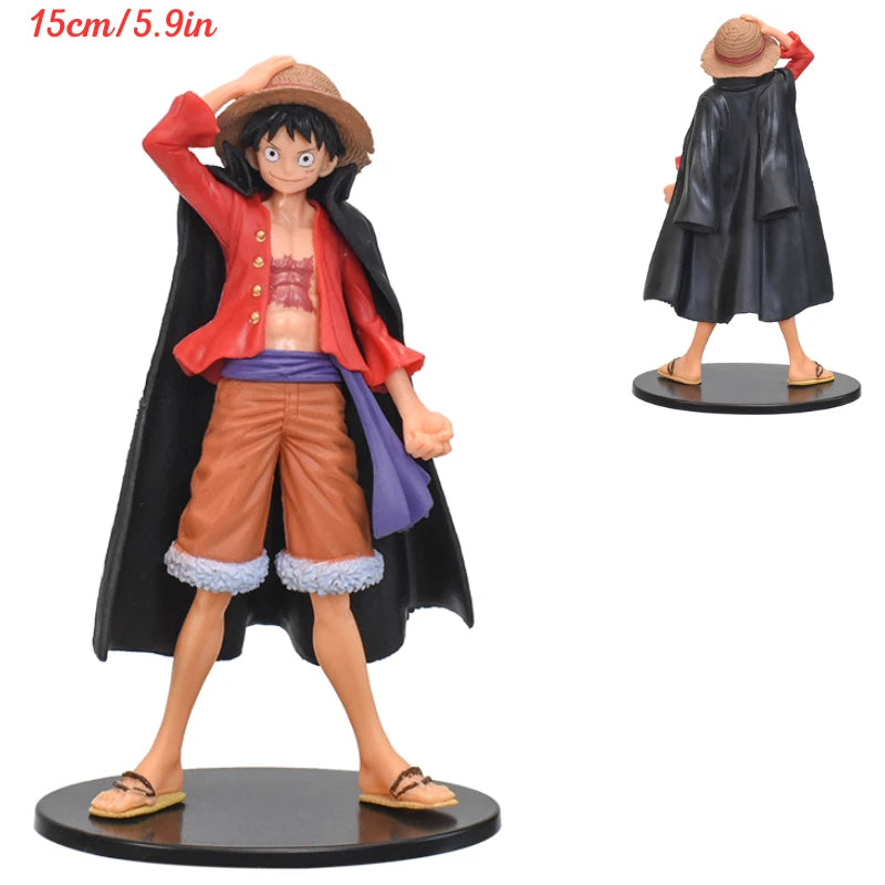 28cm One Piece Monkey D Luffy Anime Figure Toys Confident Smiley Luffy Three Form Face Changing Action Figurine PVC Model Dolls