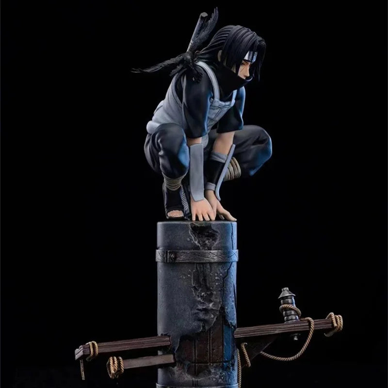 23cm Anime Naruto Anbu Uchiha Itachi Tsukuyomi Sharingan Squatting In·stock Figure Pvc Model Decoration Collection Toy Gift Ship