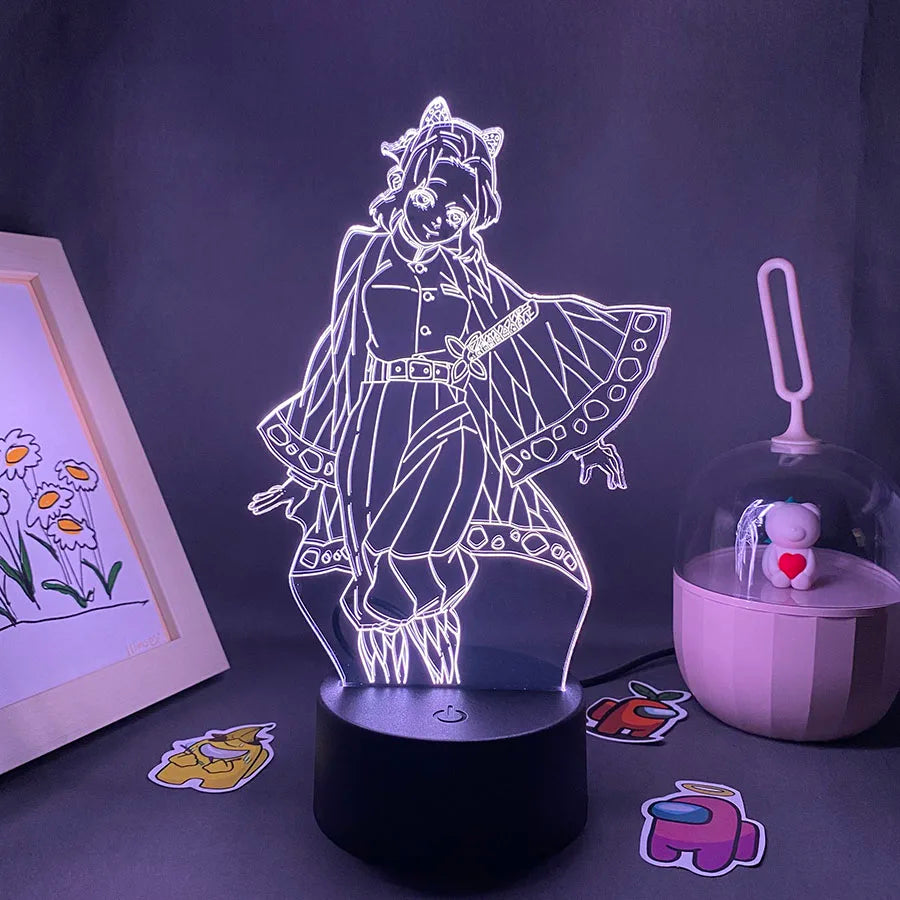 Anime Demon Slayer Figure 3D LED Neon Nightlights Birthday Gift for Friends Otaku Bedroom Decor Manga Lava Lamp Kimetsu No Yaiba
