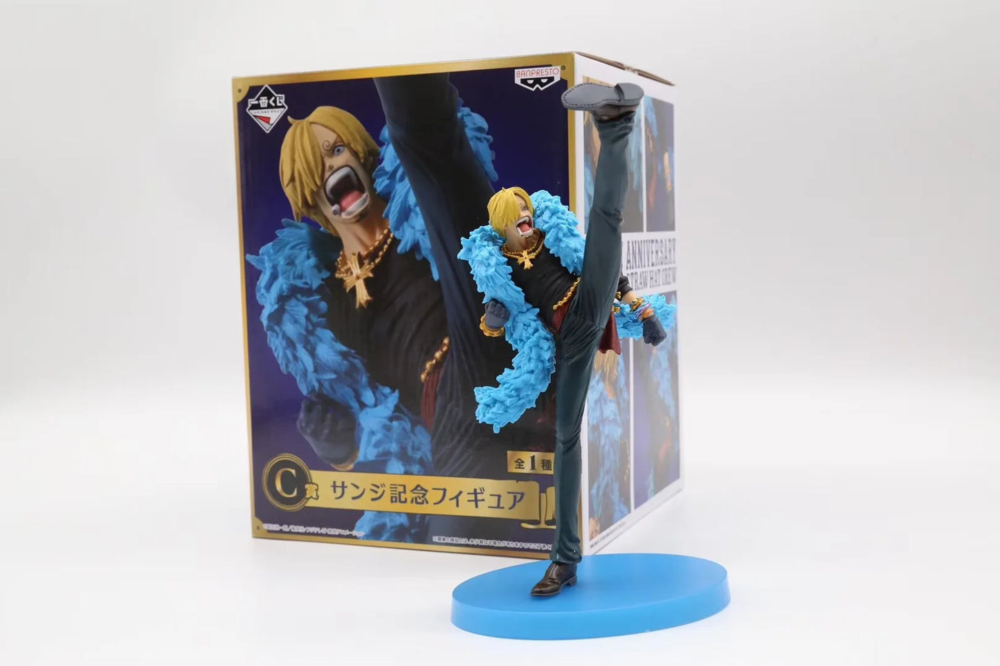 One Piece Figure Anime 20th Anniversary Blue Ver.Luffy Zoro Chopper Sanji Robin Franky Usopp Nami Brook Action Figure Model Toy