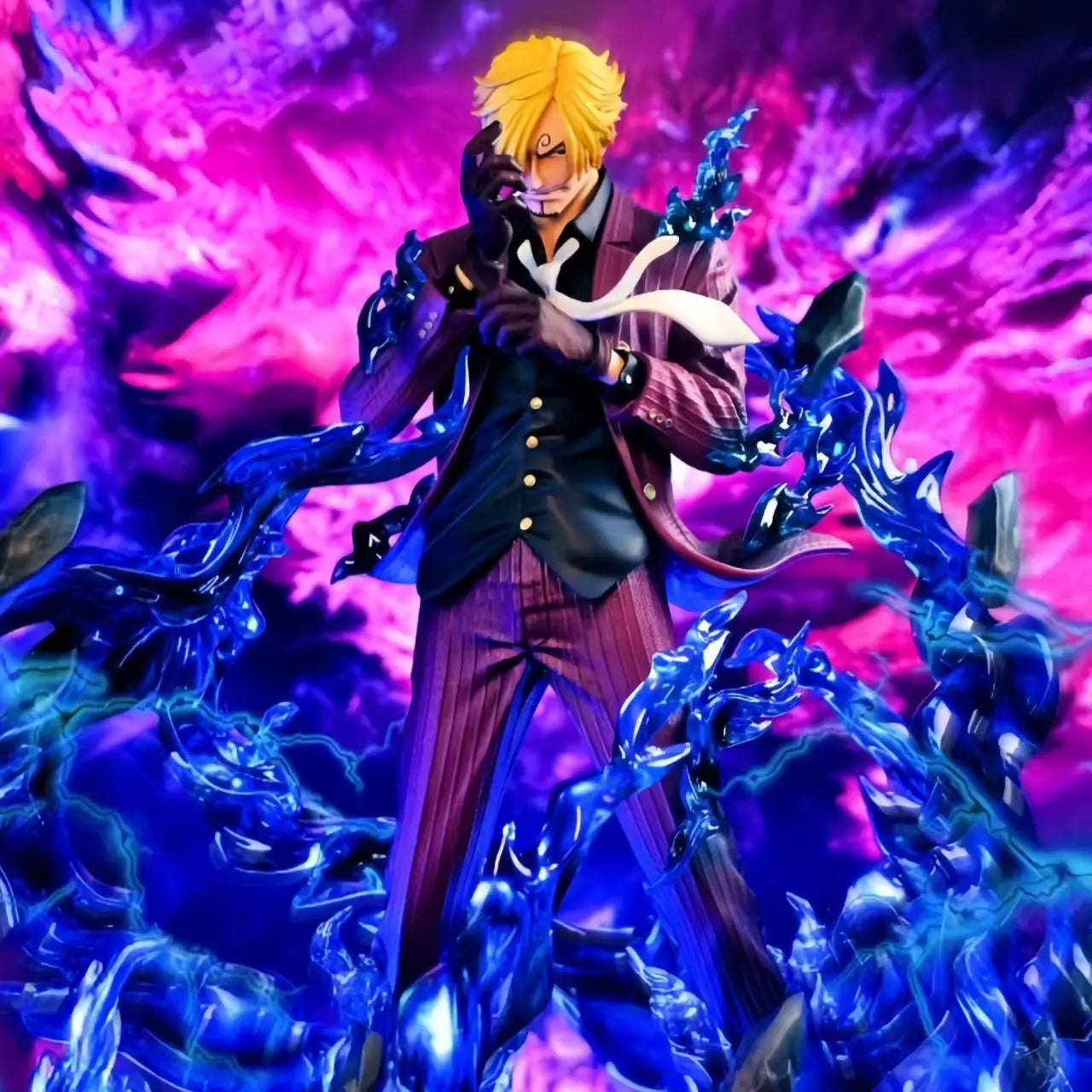 25CM One Piece Anime Figure Blond Sanji Scene Statue Model Desktop Toys Doll Birthday Gift