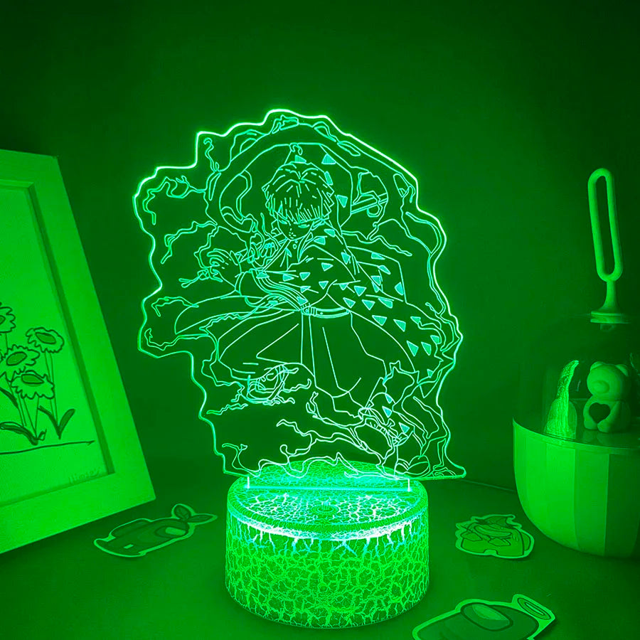 Anime Demon Slayer Figure 3D LED Neon Nightlights Birthday Gift for Friends Otaku Bedroom Decor Manga Lava Lamp Kimetsu No Yaiba