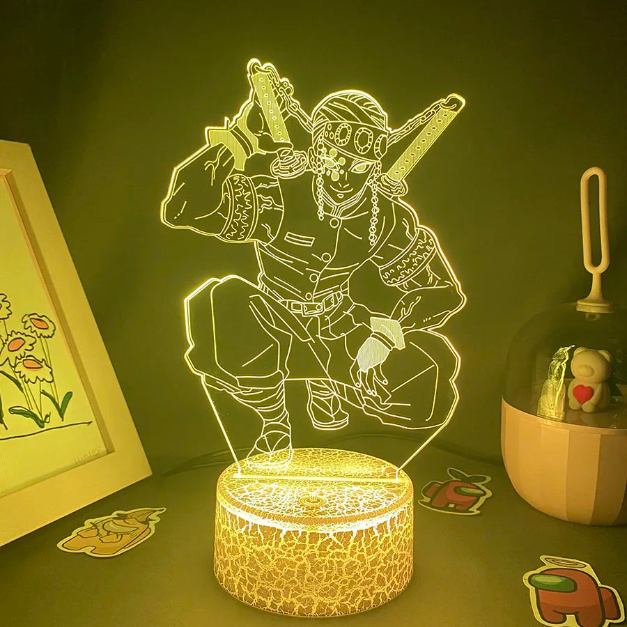 Anime Demon Slayer Figure 3D LED Neon Nightlights Birthday Gift for Friends Otaku Bedroom Decor Manga Lava Lamp Kimetsu No Yaiba