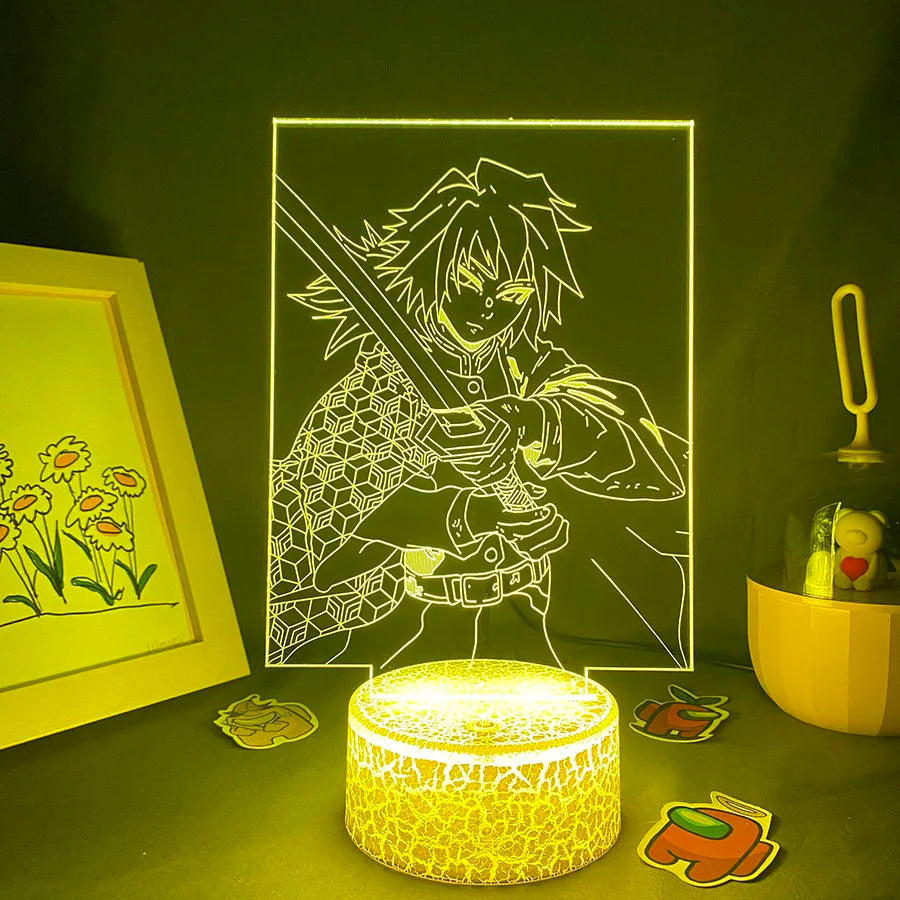 Anime Demon Slayer Figure 3D LED Neon Nightlights Birthday Gift for Friends Otaku Bedroom Decor Manga Lava Lamp Kimetsu No Yaiba