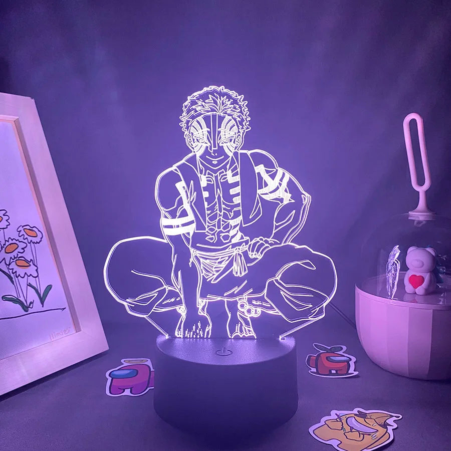Anime Demon Slayer Figure 3D LED Neon Nightlights Birthday Gift for Friends Otaku Bedroom Decor Manga Lava Lamp Kimetsu No Yaiba