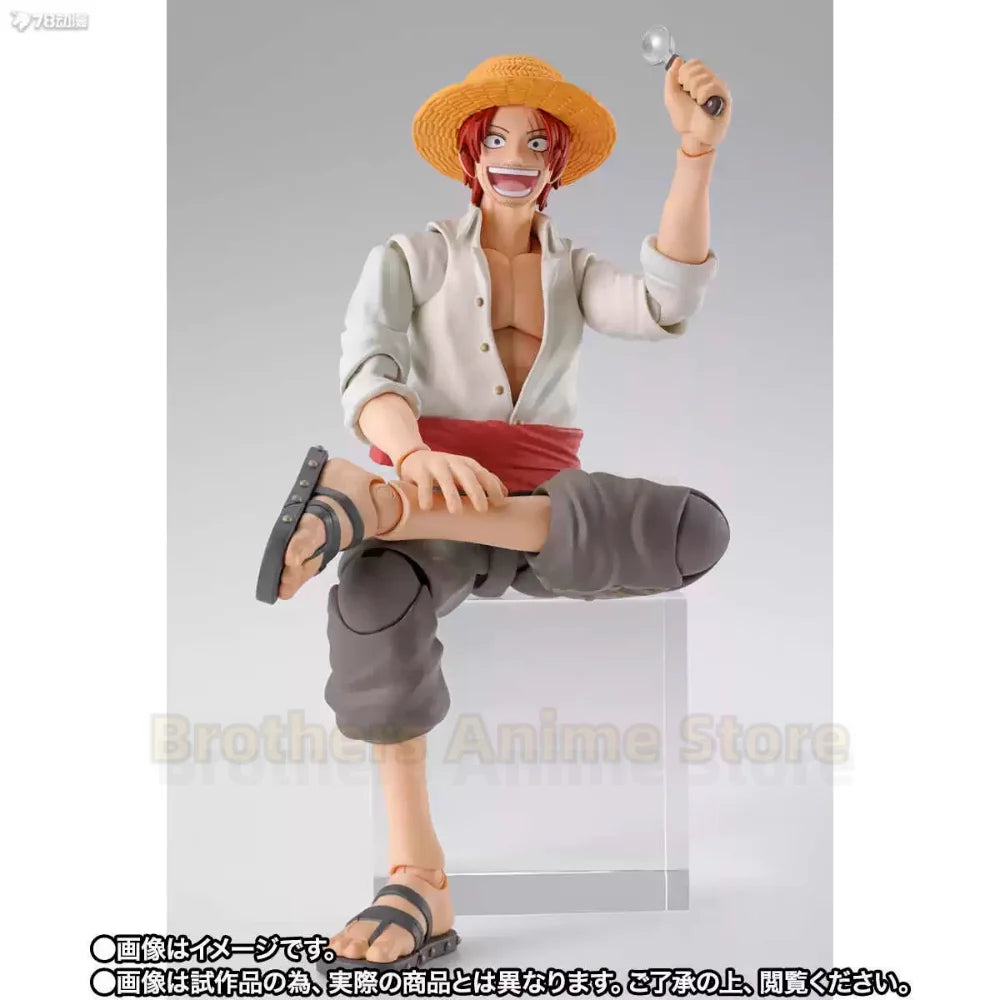 Spot Bandai SHF Pirates One Piece PB Red-haired Shanks Luffy's teenage genuine joints can be moved Doll Collection gifts