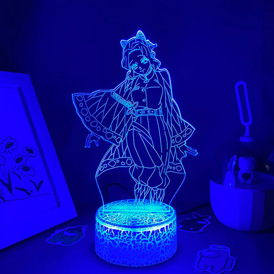 Anime Demon Slayer Figure 3D LED Neon Nightlights Birthday Gift for Friends Otaku Bedroom Decor Manga Lava Lamp Kimetsu No Yaiba