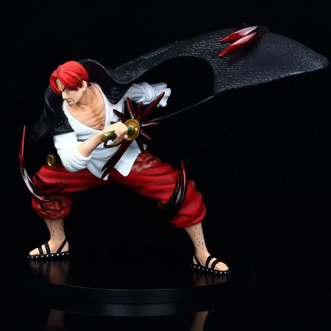 Anime One Piece Four Emperors Resonance Red Hair Squatting Position Shanks Ghost Island Resonance Battle Scene Gk Figure Gifts
