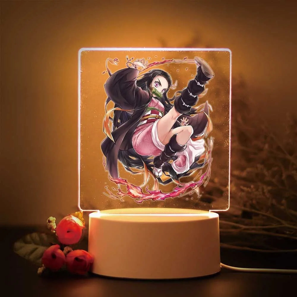 Demon Slayer Kamado Tanjirou 3D Touch LED Night Light for Children's Room Decor the Boys Girls Birthday Gift