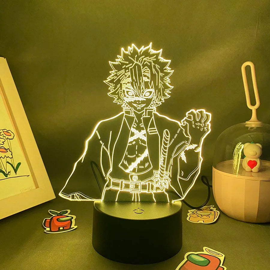 Anime Demon Slayer Figure 3D LED Neon Nightlights Birthday Gift for Friends Otaku Bedroom Decor Manga Lava Lamp Kimetsu No Yaiba