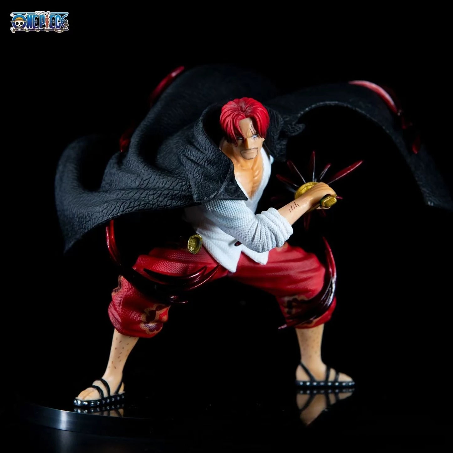 Anime One Piece Four Emperors Resonance Red Hair Squatting Position Shanks Ghost Island Resonance Battle Scene Gk Figure Gifts