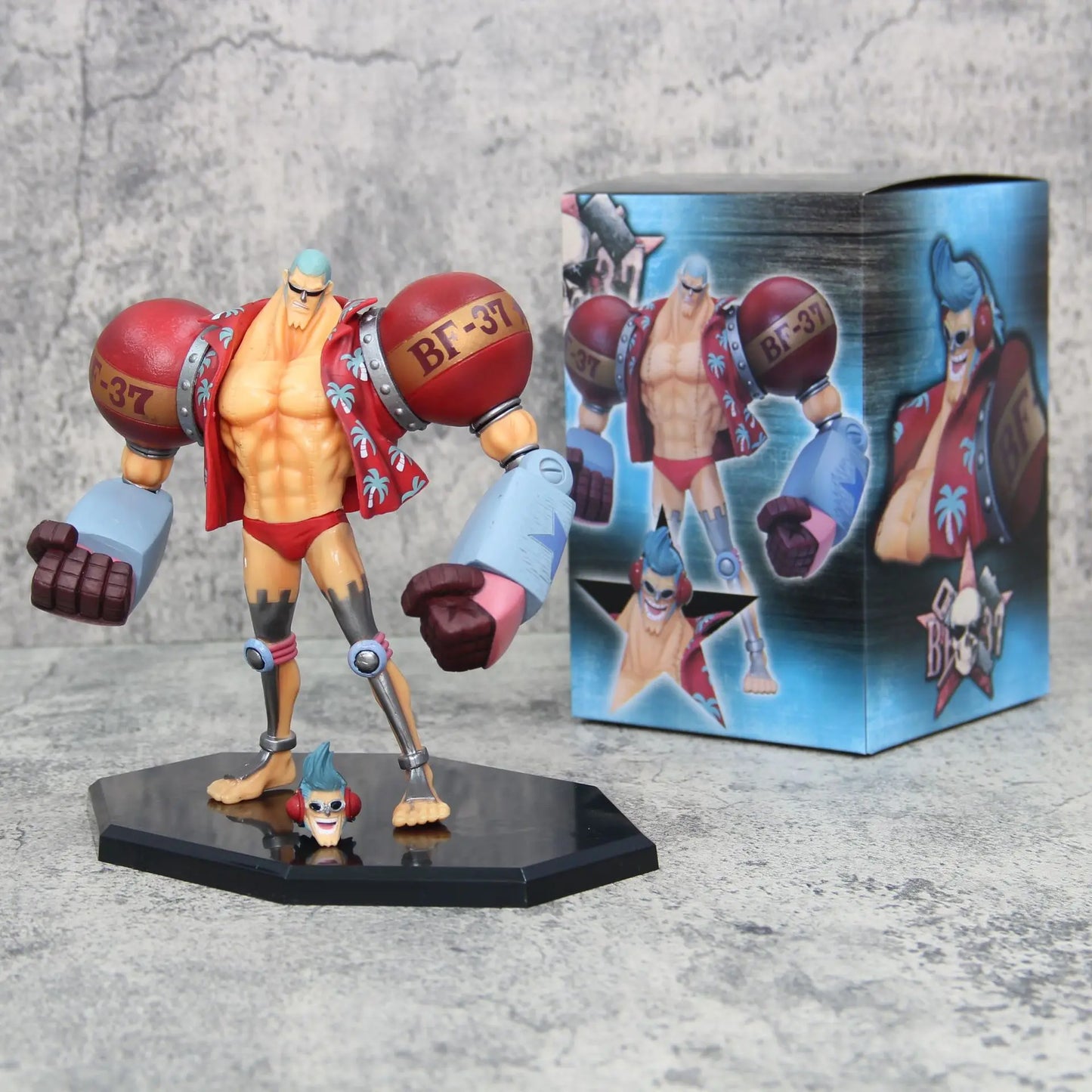 18cm Anime One Piece Figure Gk Franky Action Figures Double Head Interchangeable Pvc Collectible Ornaments Decoration Toy Gifts