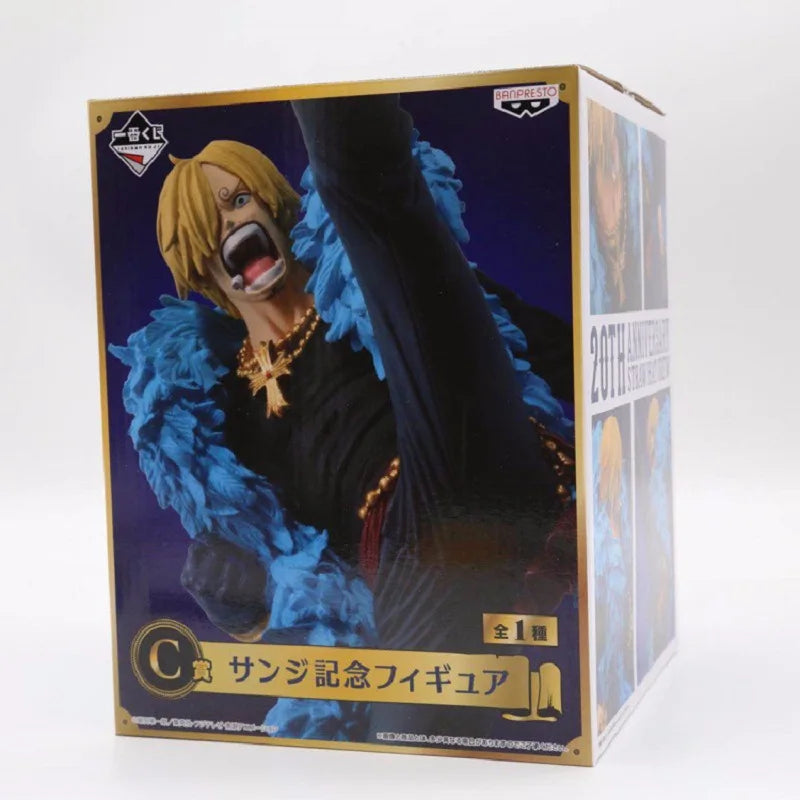 One Piece Figure Anime 20th Anniversary Blue Ver.Luffy Zoro Chopper Sanji Robin Franky Usopp Nami Brook Action Figure Model Toy