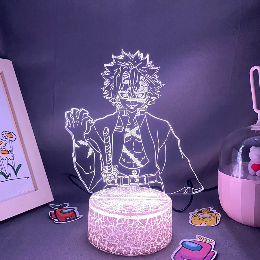 Anime Demon Slayer Figure 3D LED Neon Nightlights Birthday Gift for Friends Otaku Bedroom Decor Manga Lava Lamp Kimetsu No Yaiba