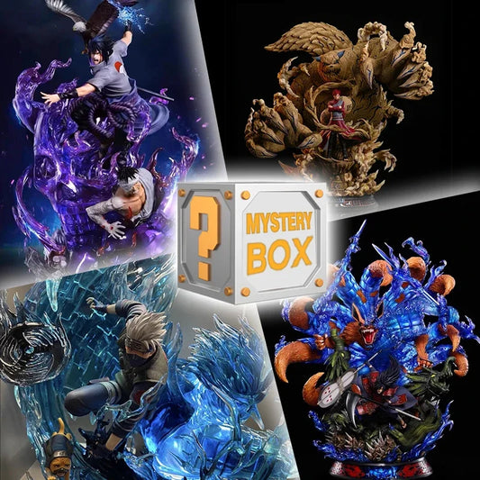 Naruto Mystery Lucky Box Anime Figures Surprise Ninja Toys Sasuke Kakashi Gaara Tsunade Collectible Hand Sculptures Fan Gift