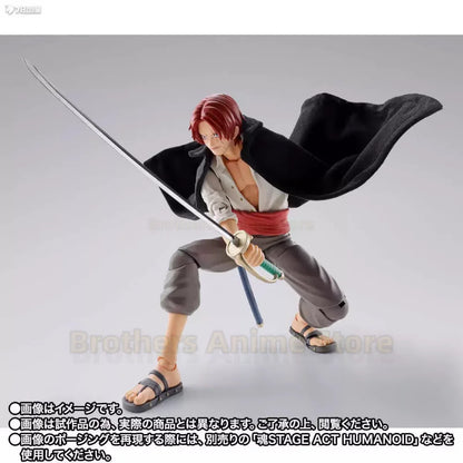 Spot Bandai SHF Pirates One Piece PB Red-haired Shanks Luffy's teenage genuine joints can be moved Doll Collection gifts