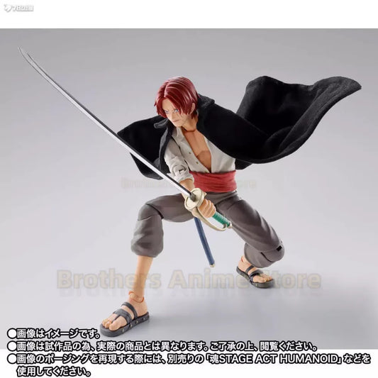 Spot Bandai SHF Pirates One Piece PB Red-haired Shanks Luffy's teenage genuine joints can be moved Doll Collection gifts