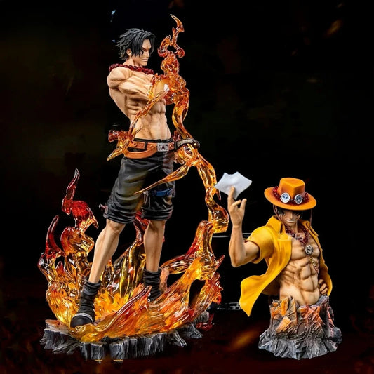 26cm Anime Ace One Piece Figurine GK Flame Portgas D Ace Action Figures PVC Model Statue Collection Toy Desktop Decoration Gifts