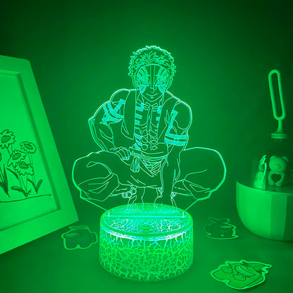 Anime Demon Slayer Figure 3D LED Neon Nightlights Birthday Gift for Friends Otaku Bedroom Decor Manga Lava Lamp Kimetsu No Yaiba