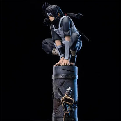 23cm Anime Naruto Anbu Uchiha Itachi Tsukuyomi Sharingan Squatting In·stock Figure Pvc Model Decoration Collection Toy Gift Ship