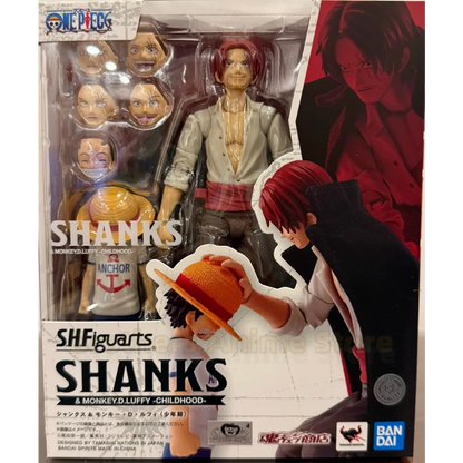 Spot Bandai SHF Pirates One Piece PB Red-haired Shanks Luffy's teenage genuine joints can be moved Doll Collection gifts